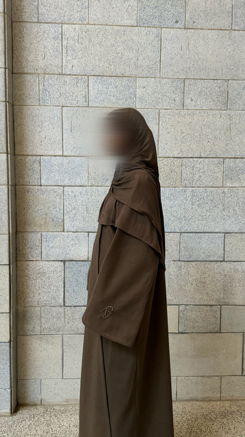 Ash Brown Open Abaya